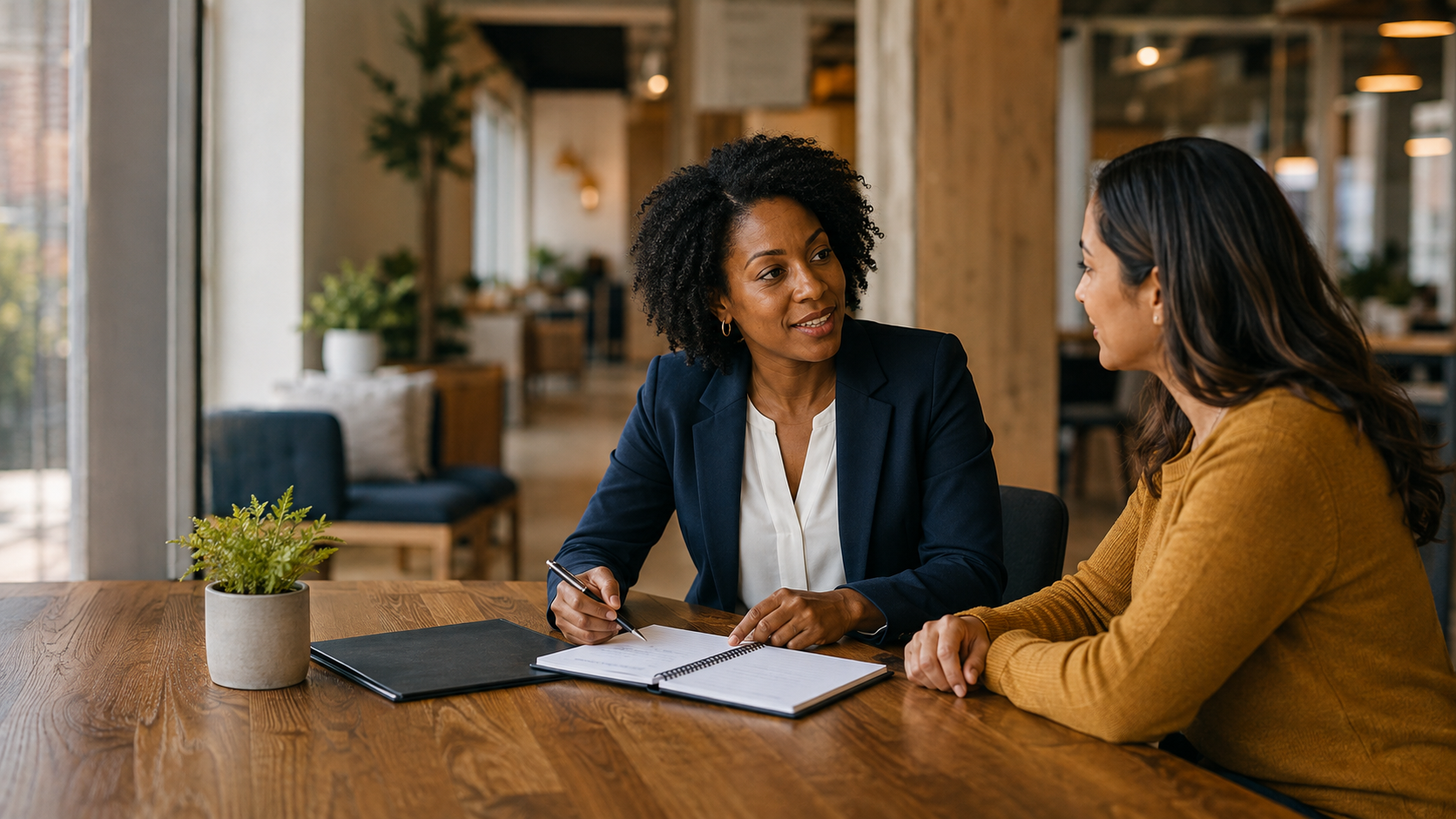 Small-business professionals building a trusted working relationship